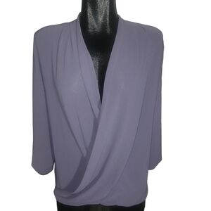 Sheer Lilac Colored Wrap Front Blouse M